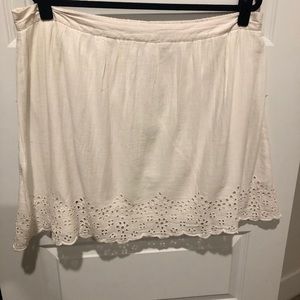 Old Navy Cream Eyelet Skater Skirt